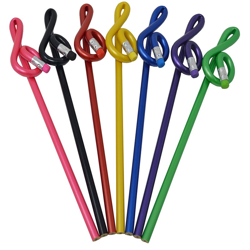 PUNK Music Pencils G Clef Note Pencil Music Theme Treble Clef Pencils Office Stationery Music Gifts (Multicolor) - Image 1